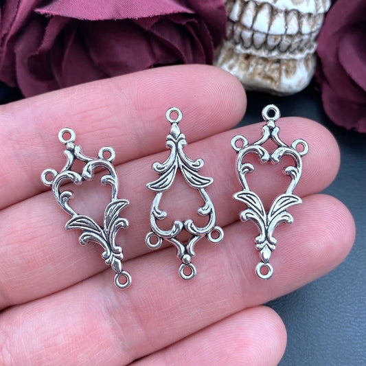 10pcs 34*16mm Antique Silver Earring Connectors Charms Pendant Designer Charms Fit Jewelry Making DIY Jewelry Findings