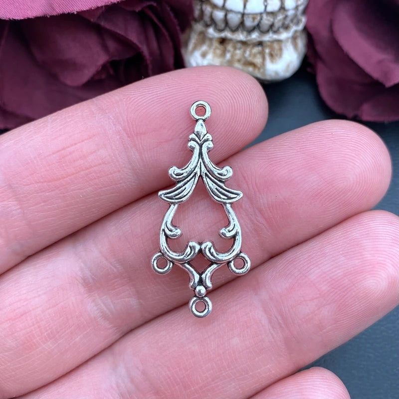 10pcs 34*16mm Antique Silver Earring Connectors Charms Pendant Designer Charms Fit Jewelry Making DIY Jewelry Findings