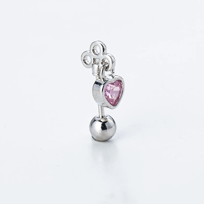 1 PCS Cute Love Planet Silver Color 316L Stainless Steel Ear Bone Nail for Women New Fashion Allergy Prevention Jewelry Gifts